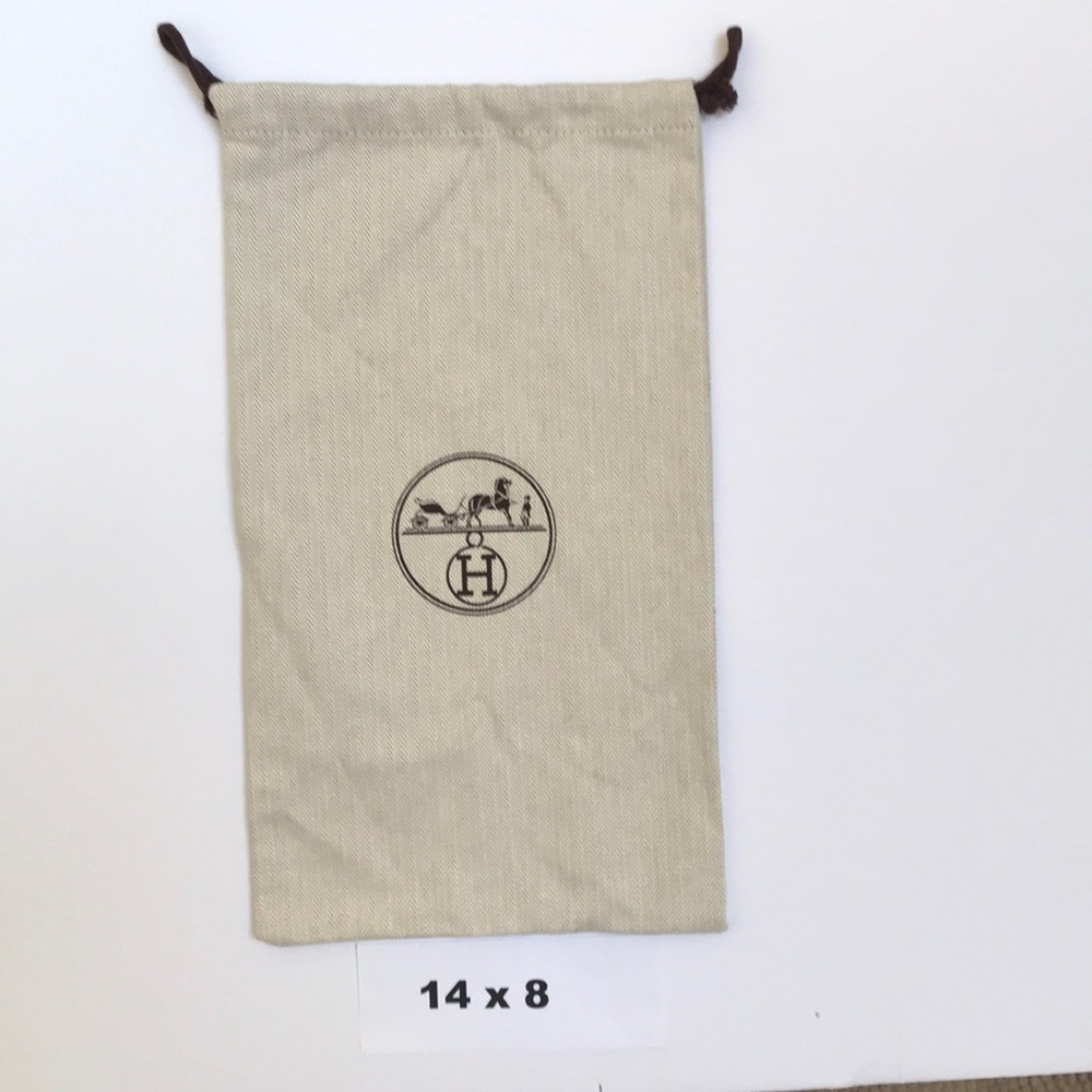 Authentic Hermès dust bag, 14” x 8”